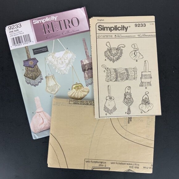 Simplicity Retro Costume Collection 9233 Purses Evening Bag Sewing Pattern - Picture 3 of 3